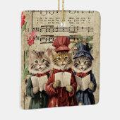 Christmas Caroling Cats Keramisch Ornament (Rechts)
