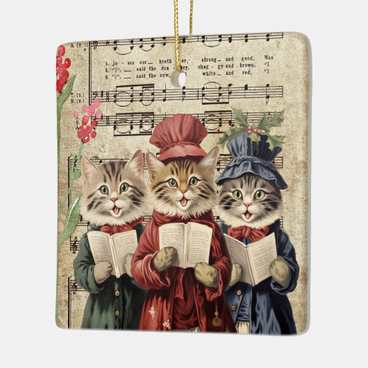Christmas Caroling Cats Keramisch Ornament (Links)