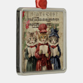Christmas Caroling Cats Metalen Ornament (Rechts)