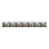 Christmas Caroling Dogs In Snowflakes Grosgrain Lint (Voorkant)