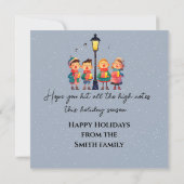 Christmas Caroling Dogs In Snowflakes Kaart (Achterkant)