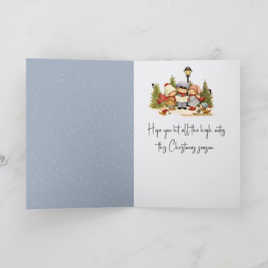 Christmas Caroling Dogs In Snowflakes Kaart (Binnen)