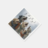 Christmas Caroling Dogs In Snowflakes Servet (Hoek)