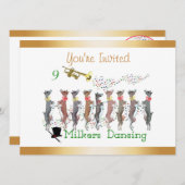 Christmas Caroling Goats Invitation Kaart (Voorkant / Achterkant)