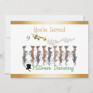 Christmas Caroling Goats Invitation Kaart