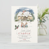 Christmas Caroling Musical Carol Play Mice Holiday Kaart (Staand voorkant)