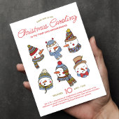 Christmas Caroling Snowmen Holiday Singalong Kaart