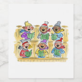 Christmas Carollers Wijn Etiket (Enkel label)