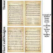 Christmas Carols Hymns Bladmuziek DV1F Decoupage Tissuepapier