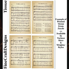Christmas Carols Hymns Bladmuziek DV1F Decoupage Tissuepapier