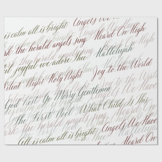 Christmas Carols Wrapping Paper Cadeaupapier (Vlak)