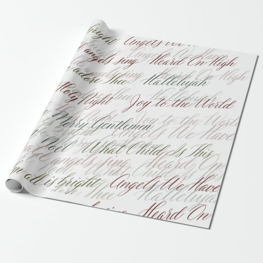 Christmas Carols Wrapping Paper Cadeaupapier (Uitgerold)
