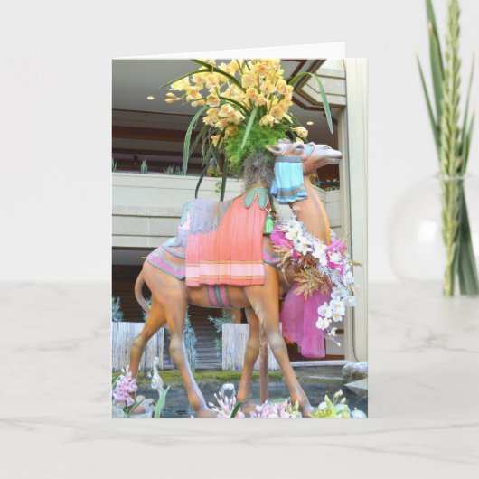 Christmas Carousel Camel Feestdagen Kaart (Voorkant)