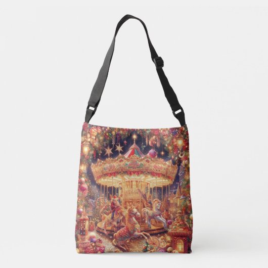 'Christmas Carousel Joy' Canvas tas (Achterkant)