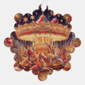 'Christmas Carousel Joy' Papier Ornament (Voorkant)