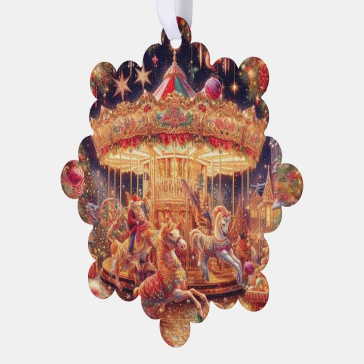 'Christmas Carousel Joy' Papier Ornament (Links)