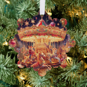 'Christmas Carousel Joy' Papier Ornament Kaart
