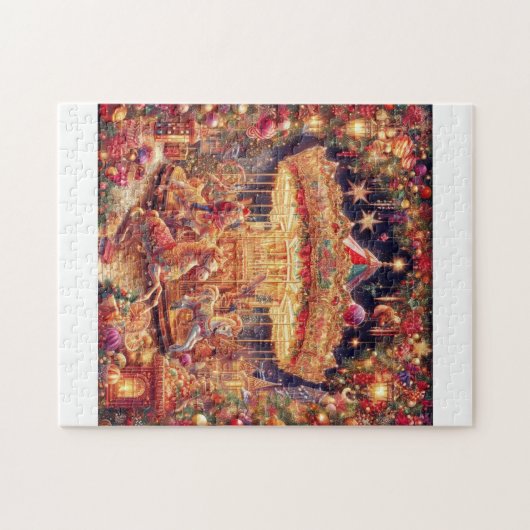 'Christmas Carousel Joy Puzzle, 11" x 14", 252 stu Legpuzzel (Horizontaal)
