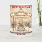 Christmas Carousel Magic Kids Card Feestdagen Kaart (Voorkant)