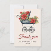 Christmas Carriage Baby shower Bedankt (Voorkant)