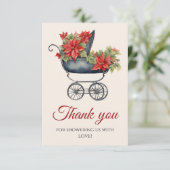 Christmas Carriage Baby shower Bedankt (Staand voorkant)