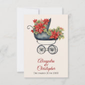 Christmas Carriage Baby shower Bedankt (Achterkant)