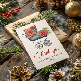Christmas Carriage Baby shower Bedankt