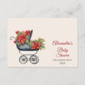 Christmas Carriage Baby shower Luier Raffle Informatiekaartje (Achterkant)