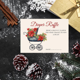 Christmas Carriage Baby shower Luier Raffle Informatiekaartje