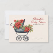 Christmas Carriage Baby shower RSVP Card (Achterkant)
