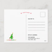 Christmas Cartoon Frog Feestdagenkaart (Achterkant)