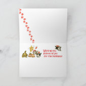 Christmas Cartoon Kitten Cats JOY KAART (Binnen)