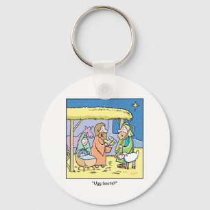 Christmas Cartoon Ugg Boots Sleutelhanger