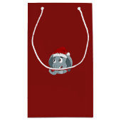 Christmas cartoon with a cute elephant small gift  klein cadeauzakje (Achterkant)