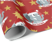 Christmas cartoon with a cute elephant wrapping pa cadeaupapier (Rol Hoek)