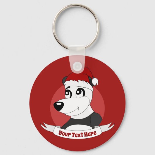 Christmas cartoon with cute panda bear keychain (Voorkant)