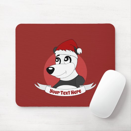 Christmas cartoon with cute panda bear mouse pad muismat (Met muis)