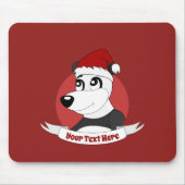 Christmas cartoon with cute panda bear mouse pad muismat (Voorkant)