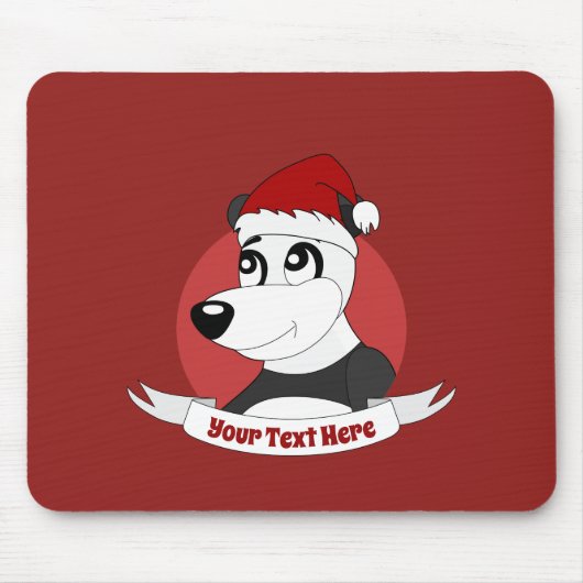 Christmas cartoon with cute panda bear mouse pad muismat (Voorkant)