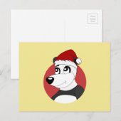 Christmas cartoon with cute panda bear postcard briefkaart (Voorkant / Achterkant)