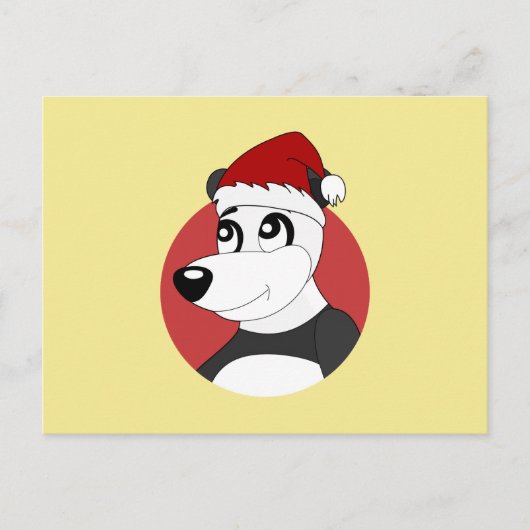 Christmas cartoon with cute panda bear postcard briefkaart (Voorkant)