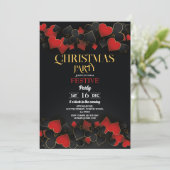 Christmas Casino Speelkaarten Goud Zwart Feestelij Kaart (Staand voorkant)