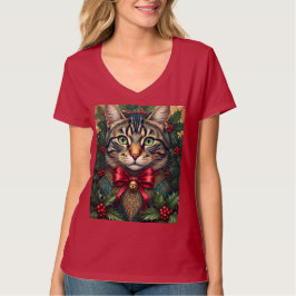 Christmas Cat 2024 Volwassen maat T-shirt