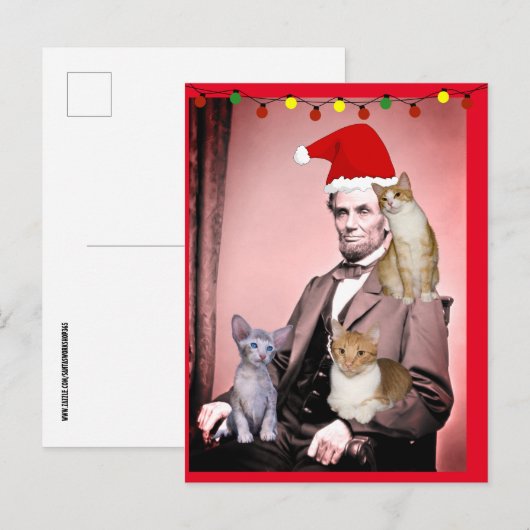 CHRISTMAS CAT ABRAHAM LINCOLN CATS Briefkaarten (Voorkant / Achterkant)