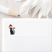 CHRISTMAS CAT-ADRESETIKETTEN, ZWARTE KAT ETIKET (Insitu)