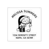 Christmas Cat Arch Address Rubberstempel (Afrduk)