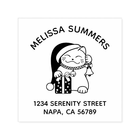 Christmas Cat Arch Address Zelfinktende Stempel (Design)