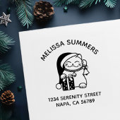 Christmas Cat Arch Address Zelfinktende Stempel