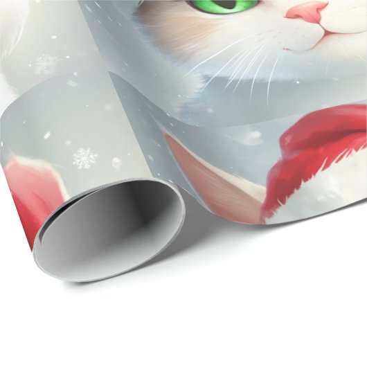 Christmas Cat  Cadeaupapier (Rol Hoek)