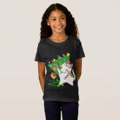 Christmas Cat Calico knock over xmas tree kat cu T-shirt (Voorkant volledig)